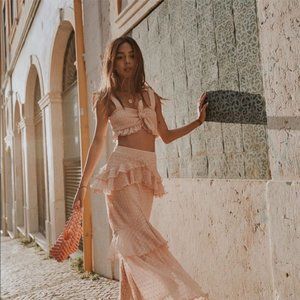 Song of Style Aida Crop Top and Midi Skirt NWT